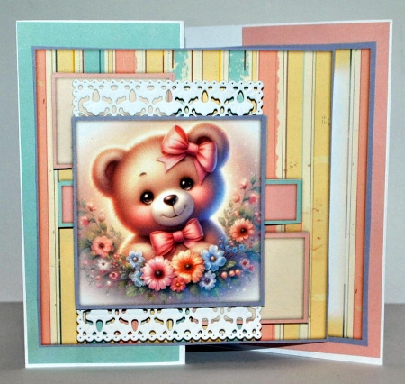 Cute Floral Bear Mini-Kit by Kristina Norbat