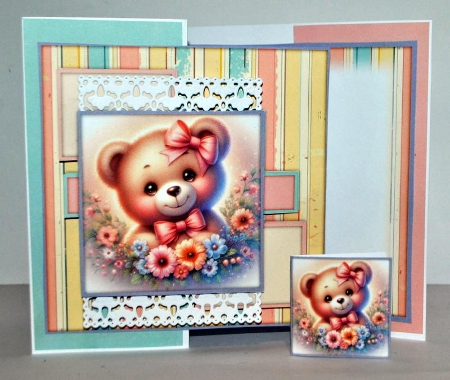 Cute Floral Bear Mini-Kit by Kristina Norbat
