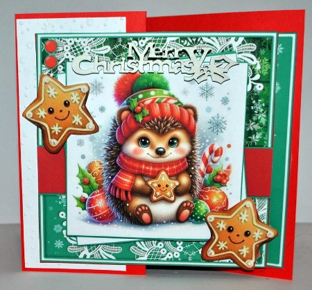 6x6 Festive Holiday Hedgehog by Kristina Norbat