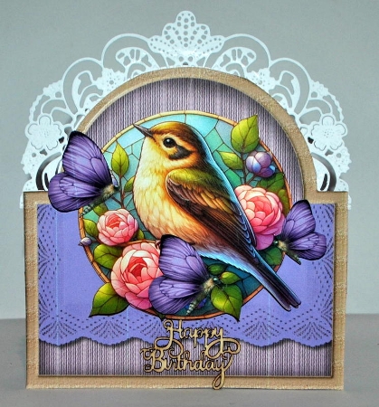 Shaped Card Vintage Bird & Butterflies Mini Kit by Kristina Norbat