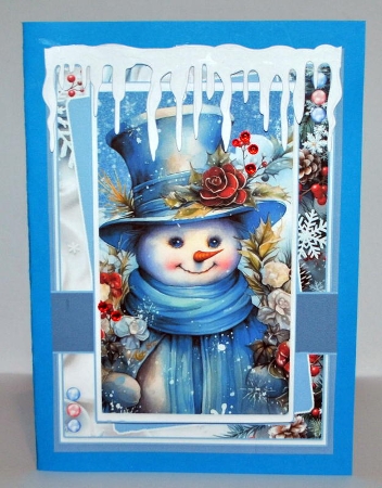 Sparkling Winter Happy Snowman by Kristina Norbat