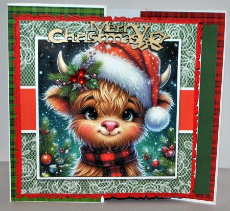 Happy Merry Christmas Highland Cow by Kristina Norbat