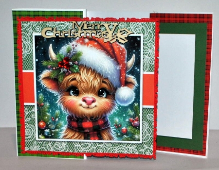 Happy Merry Christmas Highland Cow by Kristina Norbat