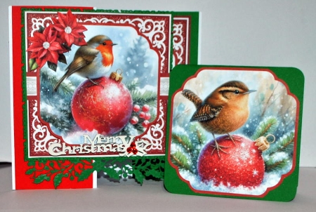 CHRISTMAS BAUBLE BIRDS 6X6 by Kristina Norbat