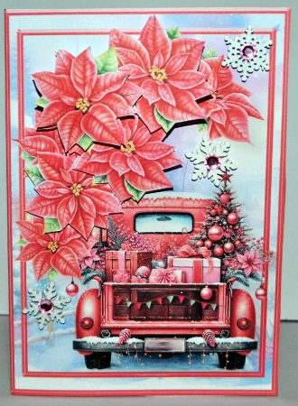 Christmas Truck - 5x7 Decoupage Card Mini Kit by Kristina Norbat