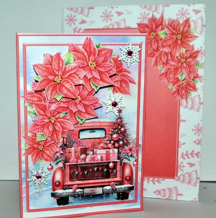 Christmas Truck - 5x7 Decoupage Card Mini Kit by Kristina Norbat