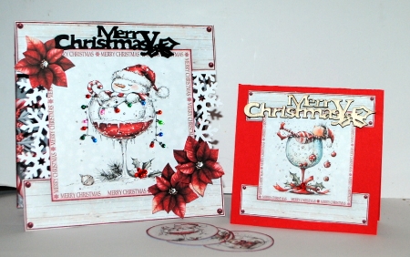 Christmas Drinks Cut-out Front Card Mini Kit by Kristina Norbat