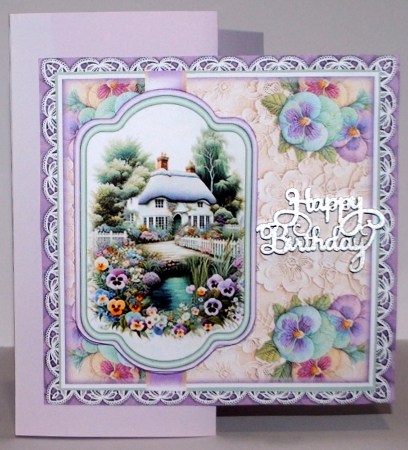Embroidered Pansy Cottage Mini Kit  by Kristina Norbat