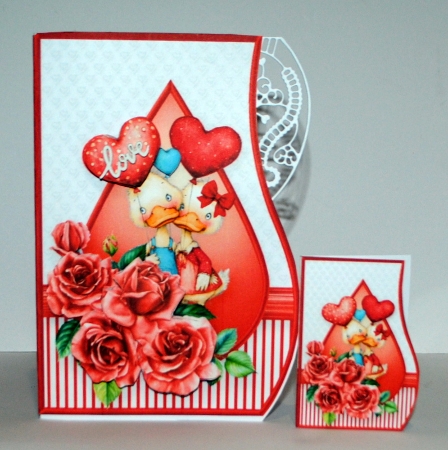 Valentine Ducks - Curved Edge Card Mini Kit by Kristina Norbat