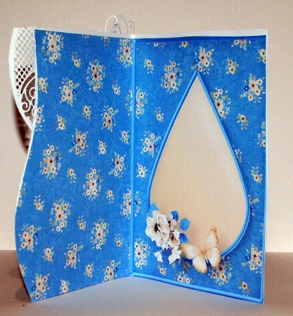 Blue and White Flowers - Curved Edge Card Mini Kit by Kristina Norbat