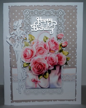 Quick Card  Bag with  Roses by Kristina Norbat