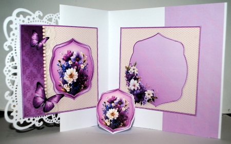 Pretty Purples - Lace and Pearls Card Mini Kit by Kristina Norbat