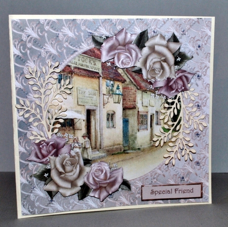 Vintage Pub Card with Rose Decoupage by Kristina Norbat