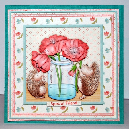 Blooming Lovely Hedgehogs Poppies Birthday Get Well Mini Kit by Kristina Norbat
