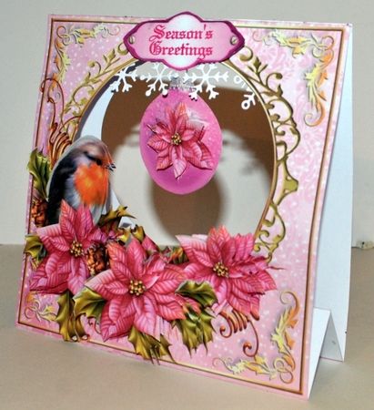 Stand Alone Easel Dangler Mini Kit - Poinsettia Robin by Kristina Norbat