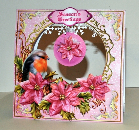 Stand Alone Easel Dangler Mini Kit - Poinsettia Robin by Kristina Norbat
