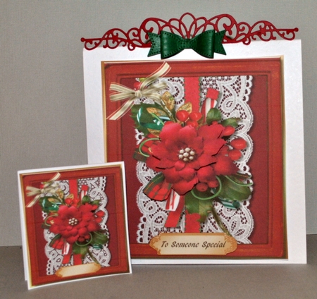 Lovely Poinsettias on Lace  by Kristina Norbat