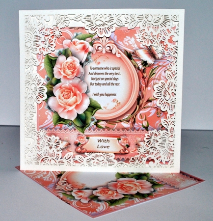 Peach Roses Card Kit by Kristina Norbat
