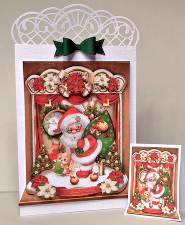 Christmas Cute Santa with Pussy Cat Card Kit by Kristina Norbat