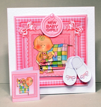 New Baby Girl with Doll 6in x 6in Pyramage by Kristina Norbat