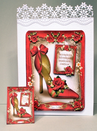 Red Shoes with Roses Card by Kristina Norbat