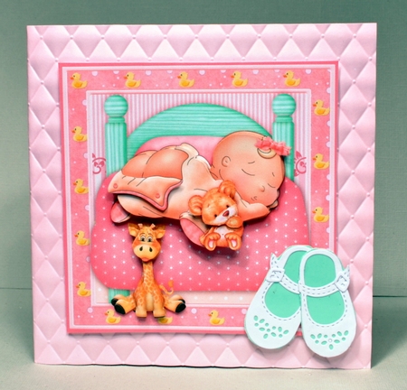 Cheeky Baby Girl 8x8 Decoupage Mini Kit by Kristina Norbat