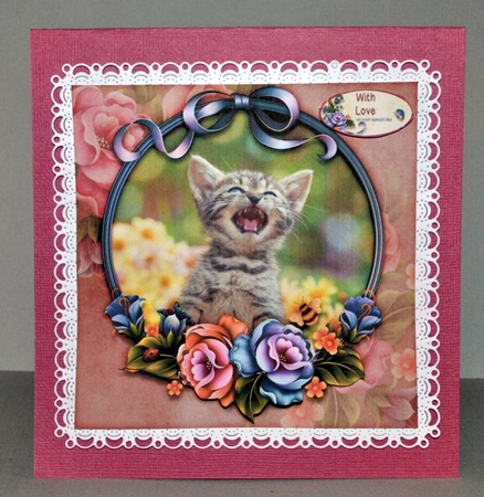 Happy Cat Cardtopper with Inlet 871 by Kristina Norbat