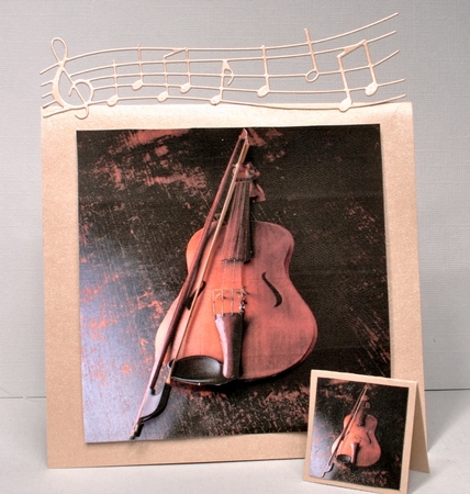 Musical Instruments - Violin - 3D Decoupage + Insert & Tag by Kristina Norbat