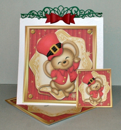 Santas Mouse Helper 8x8 Mini Kit by Kristina Norbat