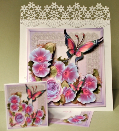 Stunning Lilac  Roses and Butterflys  by Kristina Norbat
