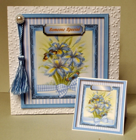 Beautiful Blue Irises and Butterflys  by Kristina Norbat