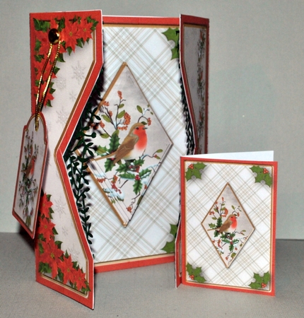 Christmas Robin - Diamond Gatefold Card Mini Kit by Kristina Norbat