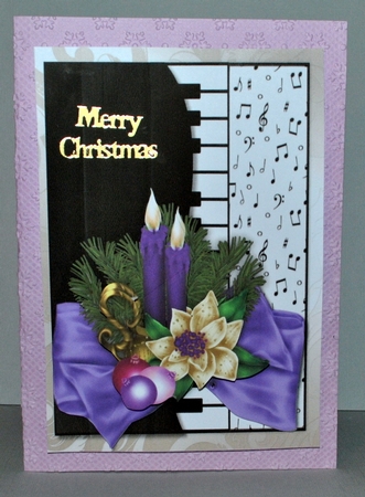Piano card Christmas In Purple by Kristina Norbat