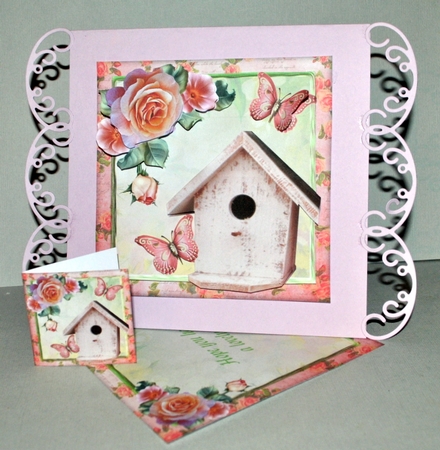 Shabby chic birdhouse butterfly mini kit & decoupage  by Kristina Norbat