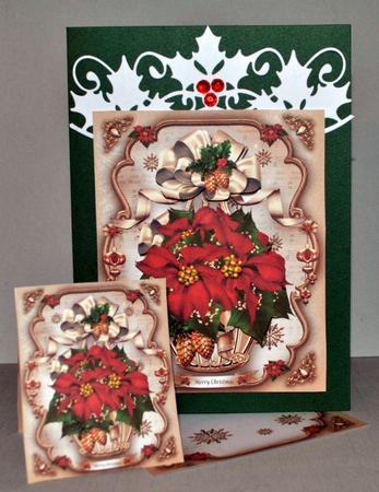 Christmas Festive Basket With Red Poinsettias Mini Kit by Kristina Norbat