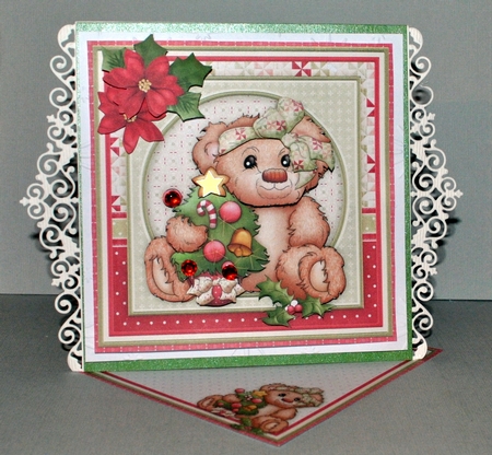 CHRISTMAS TEDDY & TREE 8x8 Decoupage & Insert Mini Kit by Kristina Norbat