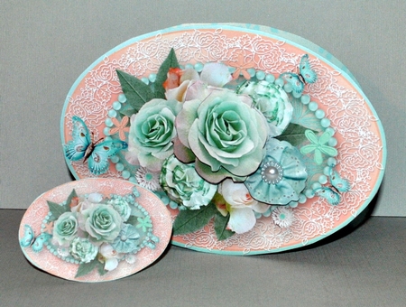 Flowers, Lace and Pearls - Oval Card Mini Kit by Kristina Norbat