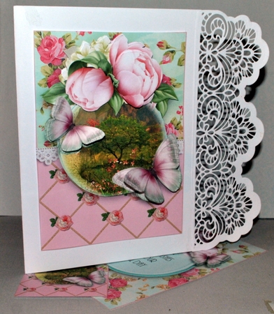 A5 The Shabby Chic Roses Card Front Kit by Kristina Norbat