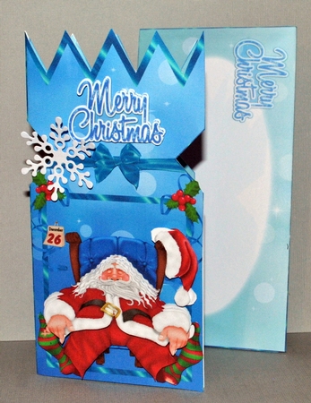 Christmas cracker tired santa card kit by Kristina Norbat