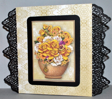 Golden Bouquet - Pot of Flowers A4 Card Mini Kit by Kristina Norbat