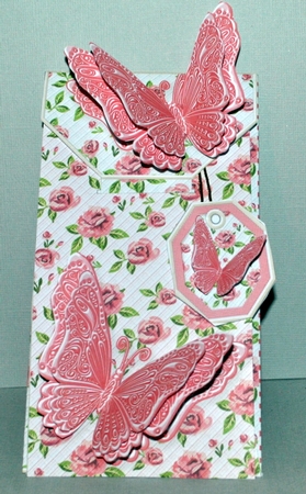 Roses on White with Butterflies Card/Money Envelope Mini Kit by Kristina Norbat