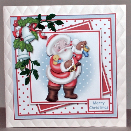 Santa Offset Panels Christmas Card Front by Kristina Norbat