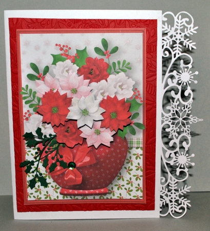 Christmas Bouquet - Pot of Flowers A4 Card Mini Kit by Kristina Norbat