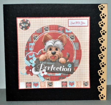 Perfect pet dog 7x7 card with decoupage by Kristina Norbat