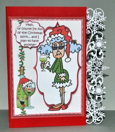 Stella is full of Christmas spirit quick card by Kristina Norbat