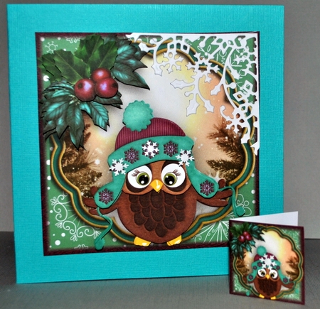 Its Christmas Have A Hoot!! Card front kit by Kristina Norbat