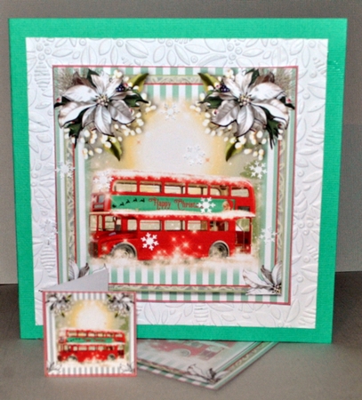 Santas Bus Card Front Kit 8x8 by Kristina Norbat