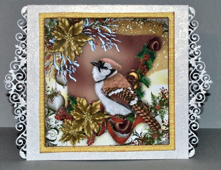 Beautiful Wintersong with Gold Poinsettias by Kristina Norbat