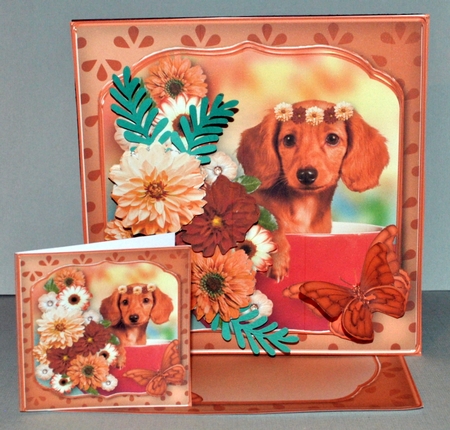 Pup in a Cup Decoupage Card Mini Kit by Kristina Norbat
