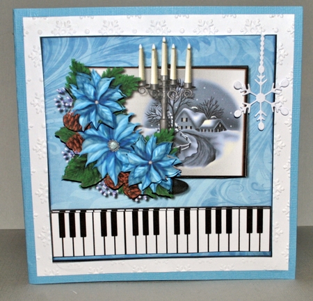 Bleu Poinsettias & Music  Mini Kit by Kristina Norbat